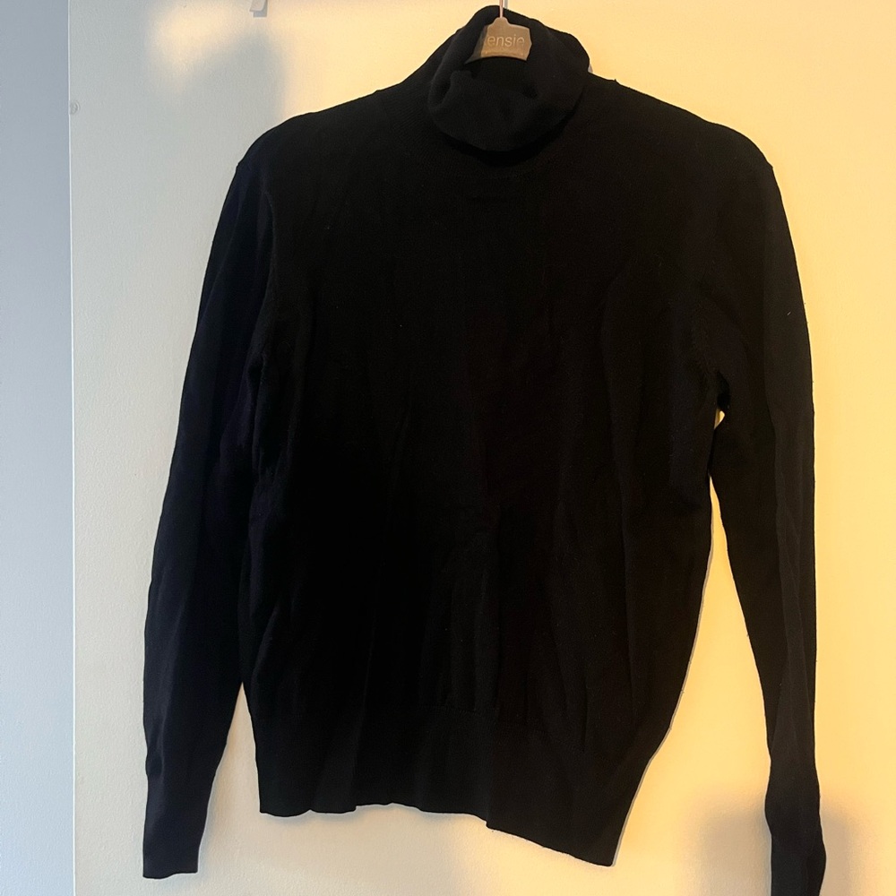 Black Turtleneck Light Sweater